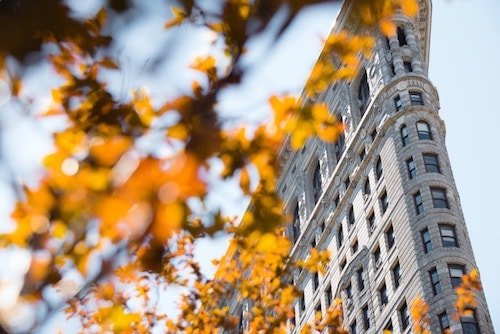 Flatiron Building in the fall season