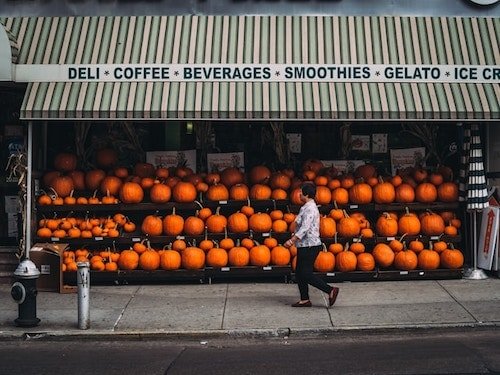 Pumpkins on display for sale
