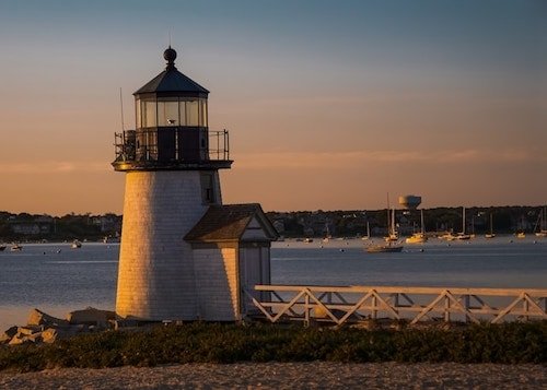 sunset in Nantucket in the springtime