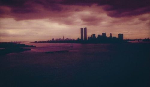 The twin towers of the World Trade Center in the Financial District NYC in the 1970s