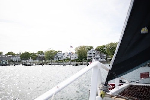 Sailing into Martha's Vineyard from the Massachusetts coast in Cape Cod