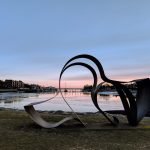 Roger Sherman Baldwin Park during January in Greenwich CT