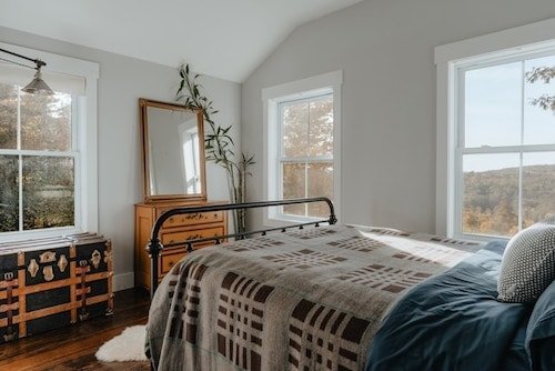 Guest room of one of the attractions inns occupying historic New England homes in Salisbury, CT