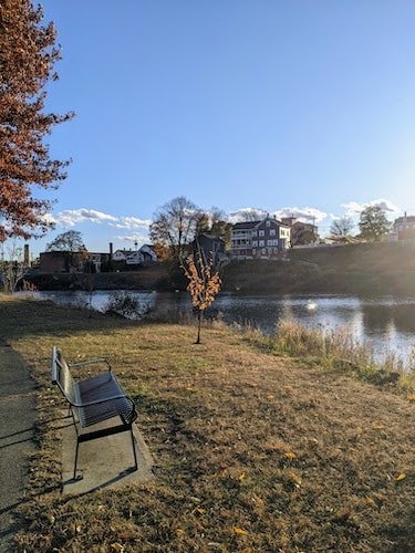 Bench along the Putnam River Trail