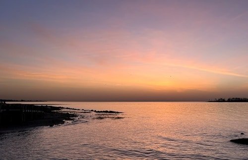 Sunset over Silver Sands State Park