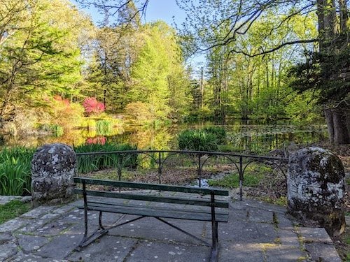 Pomerance Park in spring, with a low probability of rain