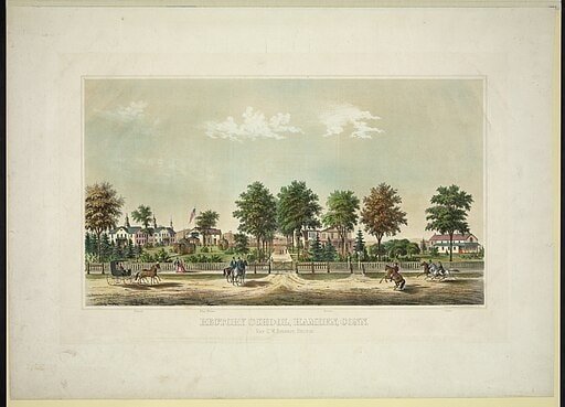 Old drawing of the Rectory School in Hamden, Connecticut