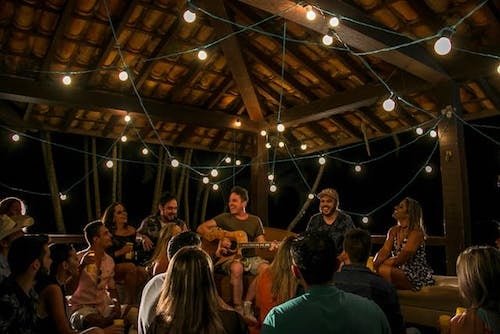People gathered to enjoy a cozy round of live music