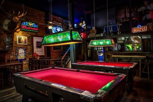 Billiards tables in a bar