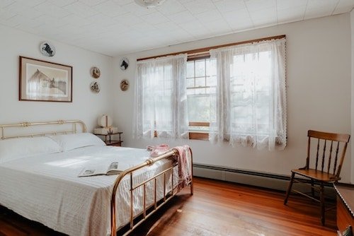 Rustic guest room of a local bed and breakfast