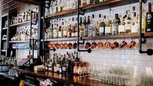 Liquor display over the bar of one of the best taverns in CT