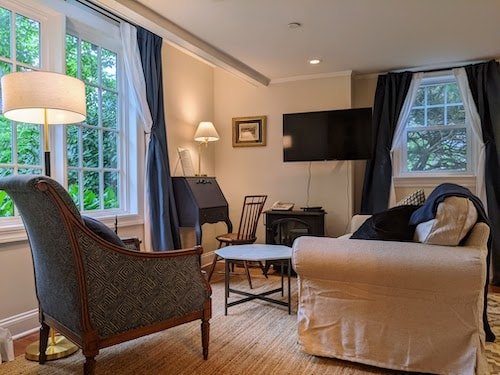 Cozy guest room at Stanton House Inn