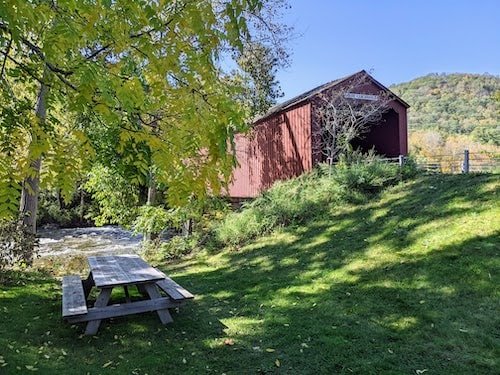 West Cornwall Covered Bridge is one of the few surviving covered bridges in the Berkshire Mountains, and still in service today