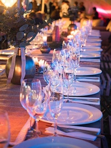 An all-out baby shower with crazy lights as the perfect backdrop to the event