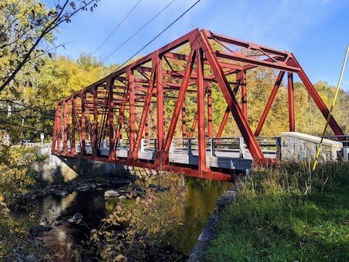 Bridge above babbling brooks along one of the many scenic roads with a rural feel 