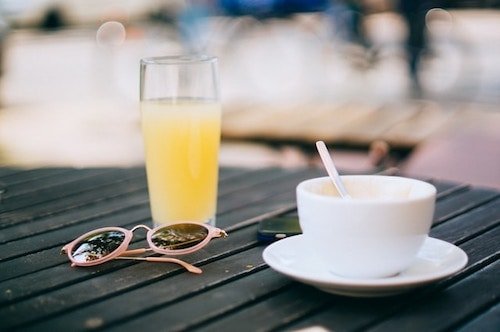 Outdoor enthusiasts stock up on coffee and juice before exploring the White Mountains of New Hampshire
