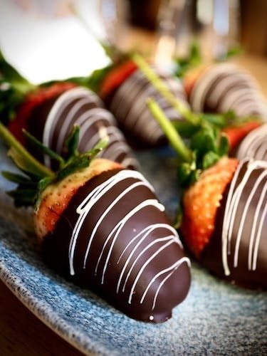Chocolate covered strawberries at the perfect destination