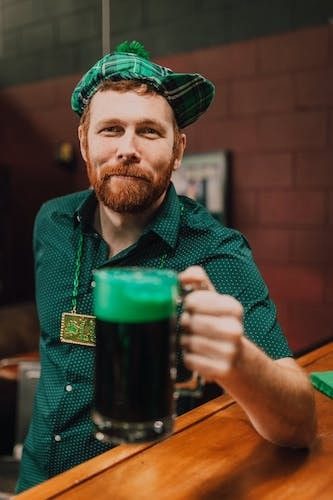 A man with Irish heritage celebrating St Patrick's Day