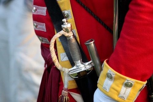 British troops uniform at a reenactment