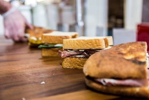 A line of sandwiches at Munroe Tavern