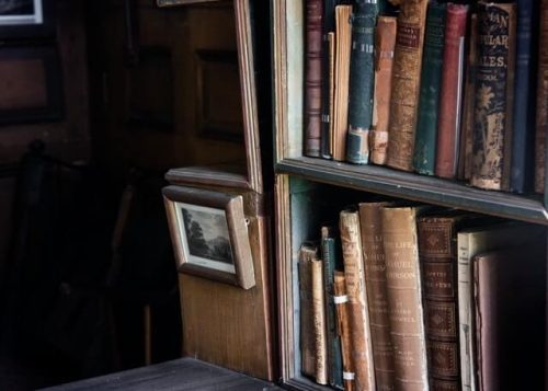 antique books on display in one of the best antique shops in CT