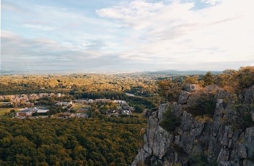 The view from a cliff at Sleeping Giant State Park, a great spot for outdoor activities like hiking in the southernmost of the New England states