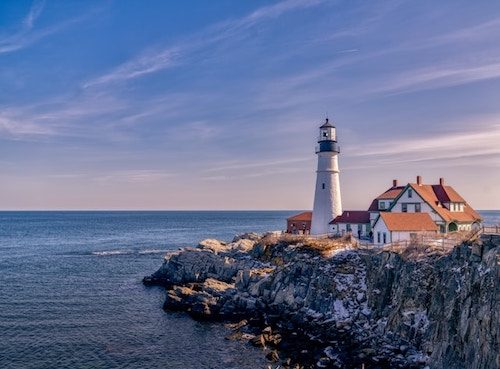 Portland Head Lighthouse on New England road trips