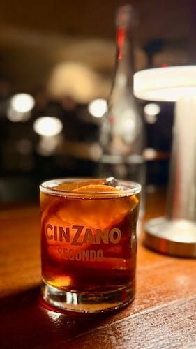 A drink at a moody gay bar near Greenwich CT