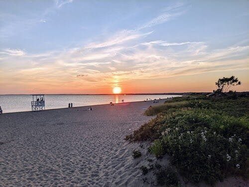 sunset at Hammonassett Beach State Park