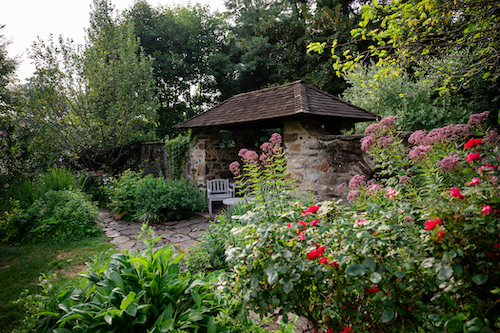 Old ruins in the gardens of Stanton House Inn