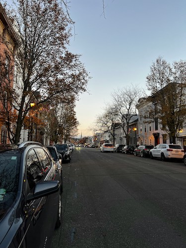 View up Warren Street in Hudson NY, a charming small town in the Hudson Valley