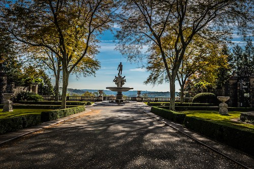 Sweeping views of the Hudson River at this former 19th century Rockefeller estate, Kykuit