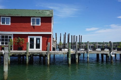 Marina and dock in Greenport, New York State