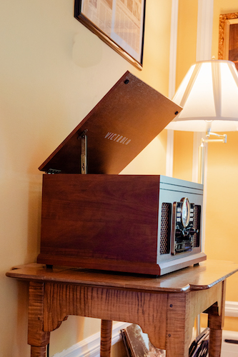 Record player for guests at a great bed and breakfast