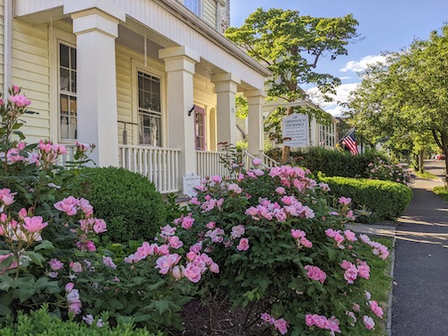 Charming boutique stores in a historic district of Greenwich, Connecticut