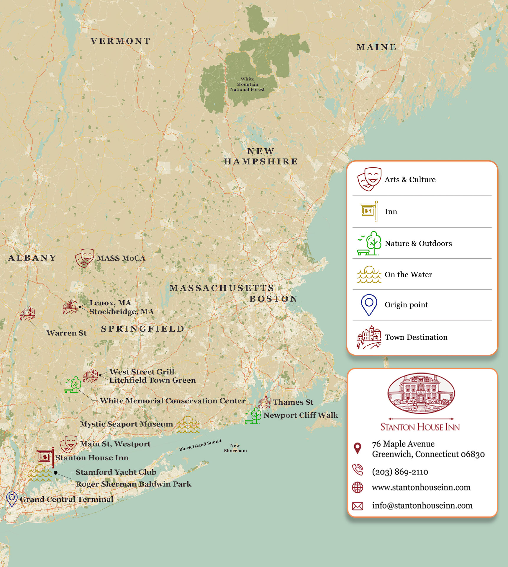Map of the best Memorial Day weekend getaways from NYC