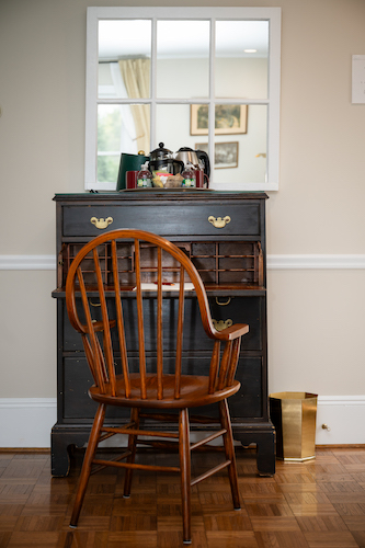 Desk and chair in Room 14