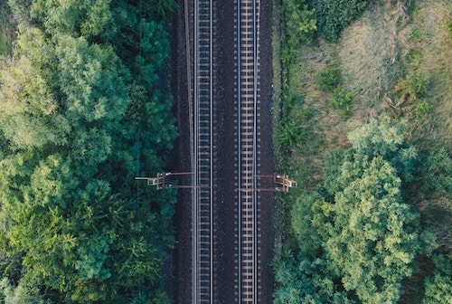 Train tracks along the former New York Central Railroad, carrying thousands of customers per day along electrified tracks