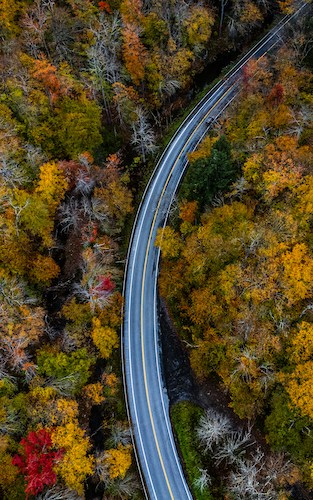 Fall foliage through New Hampshire's White Mountains and Northern Vermont