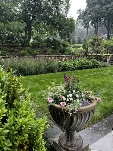 Gorgeous garden urn on an estate during Grandiflora weekend