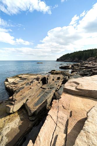Rugged coastline at a stop-off along the Park Loop Road