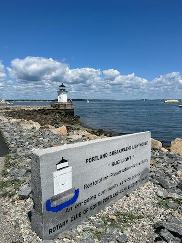 Bug Light, a short walk from the road in Portland, Maine