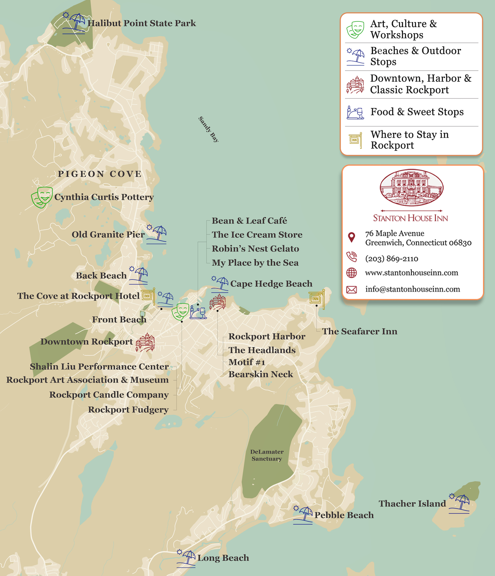 Map of attractions, activities, and things to do in Rockport, MA