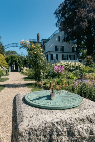 Sundial in a sunny garden amidst the rich history of Salem MA