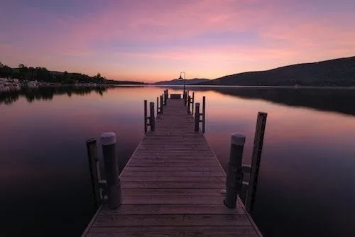 Lake George in the Adirondack mountains, one of the best Amtrak trips from NYC