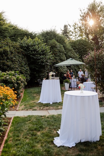 tables on the patio for a seasonal event at Stanton House Inn